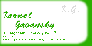 kornel gavansky business card